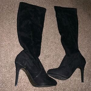 Aldo knee high velvet stretch boots